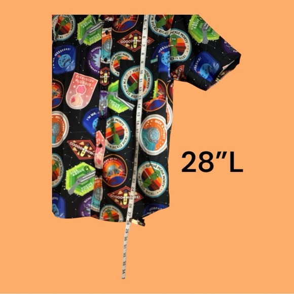 RSVLTS Rick & Morty NWOT Multi-color Print Button Down Shirt Size Small - Picture 2 of 5